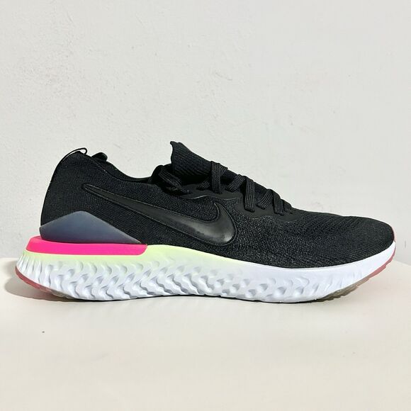 Nike Epic React Flyknit 2 “Pixel” Men’s Size 11.5 Black Pink White Running Shoes